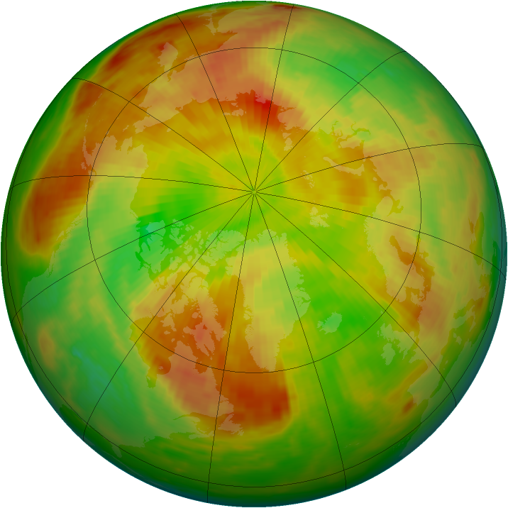 Arctic ozone map for 15 May 1991
